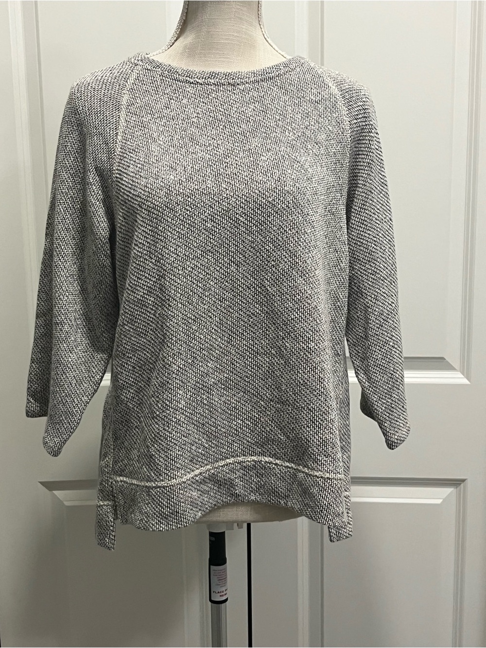 Eileen Fisher Petite Small Organic Cotton Crewneck Sweater Classic Minimalist